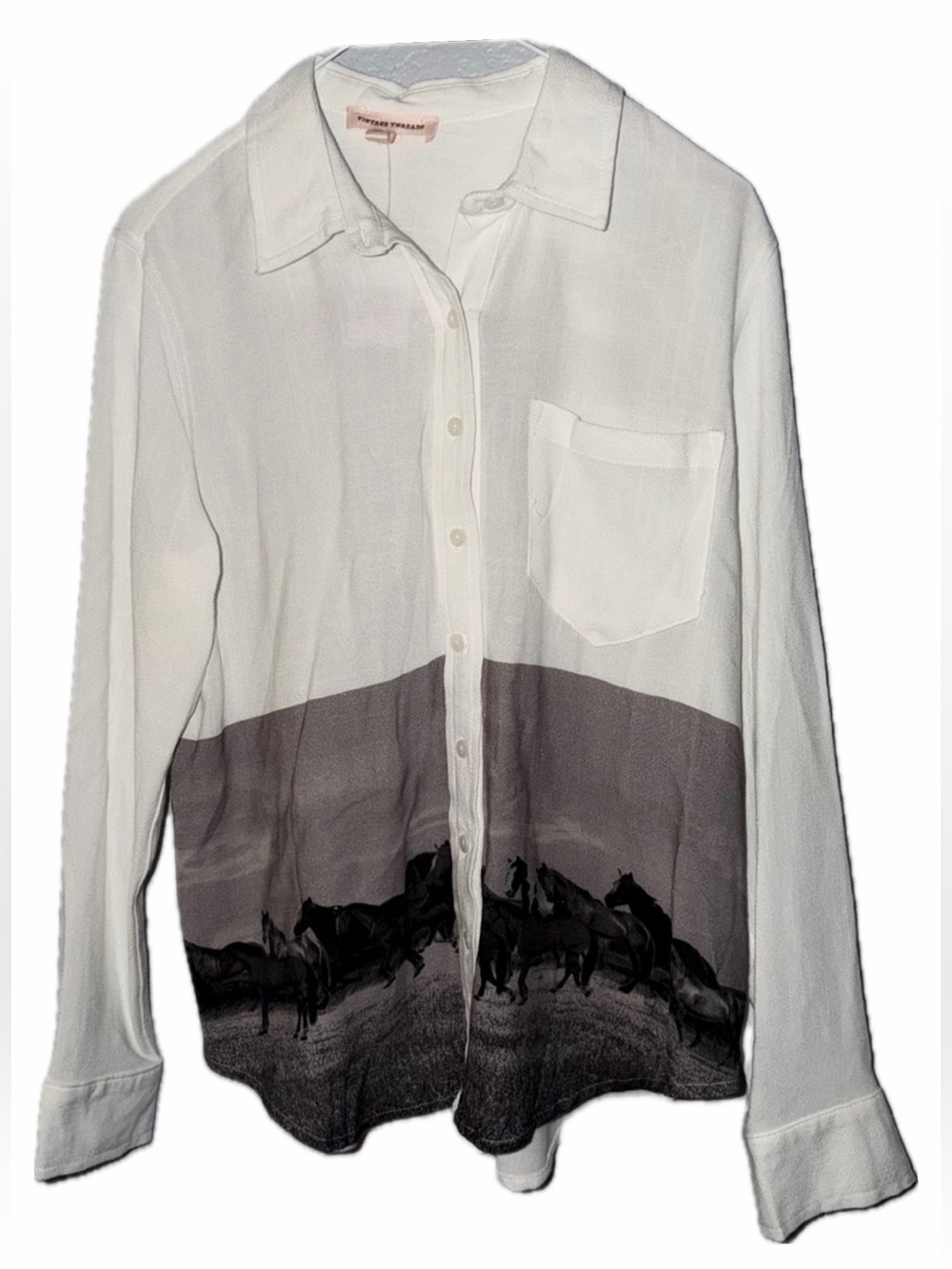 Vintage Threads-Wild Horses Button-Up Blouse - Ivory. NWT’s